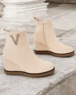 Best Botki damskie na koturnie Nerias Botki Z Delikatnym Ociepleniem|Botki Na Koturnie