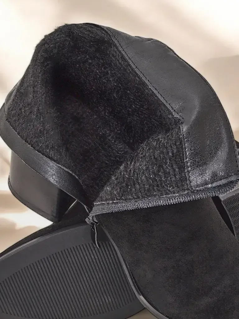 Best Botki damskie Boronne Botki Z Delikatnym Ociepleniem|Botki Na Słupku