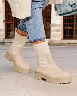 Outlet Botki damskie wsuwane Dorino Botki Z Delikatnym Ociepleniem|Nowość