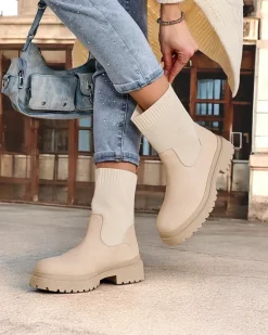 Outlet Botki damskie wsuwane Dorino Botki Z Delikatnym Ociepleniem|Nowość