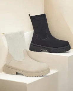 Outlet Botki damskie wsuwane Dorino Botki Z Delikatnym Ociepleniem|Nowość