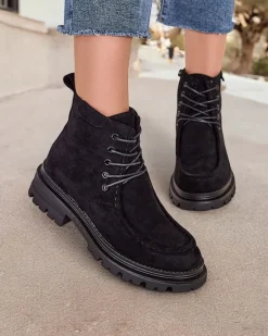 Best Botki damskie sznurowane Rullose Botki Z Delikatnym Ociepleniem|Botki Sznurowane