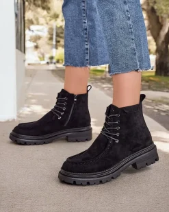 Best Botki damskie sznurowane Rullose Botki Z Delikatnym Ociepleniem|Botki Sznurowane