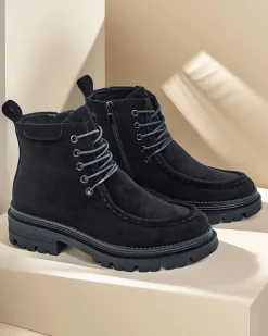 Best Botki damskie sznurowane Rullose Botki Z Delikatnym Ociepleniem|Botki Sznurowane