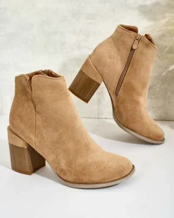 Online Botki damskie eko zamszowe Ovi Botki Z Delikatnym Ociepleniem|Botki Na Słupku