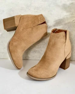 Online Botki damskie eko zamszowe Ovi Botki Z Delikatnym Ociepleniem|Botki Na Słupku