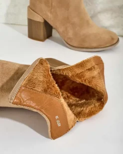 Online Botki damskie eko zamszowe Ovi Botki Z Delikatnym Ociepleniem|Botki Na Słupku