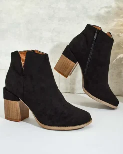 New Botki damskie eko zamszowe Ovi Botki Z Delikatnym Ociepleniem|Botki Na Słupku