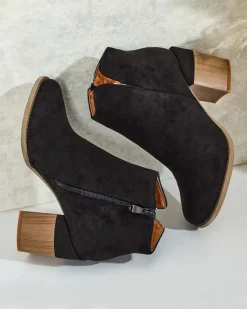 New Botki damskie eko zamszowe Ovi Botki Z Delikatnym Ociepleniem|Botki Na Słupku