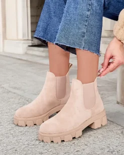 Botki damskie Solleh Botki Bez Ocieplenia|Botki Na Płaskim Obcasie