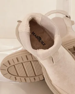 Hot Botki damskie z ozdobnym paskiem Ozzoas Botki Z Delikatnym Ociepleniem|Botki Na Płaskim Obcasie