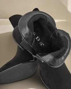 Best Botki damskie na niskim słupku Vetti Botki Z Delikatnym Ociepleniem|Botki Na Słupku