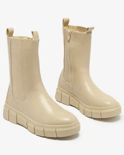 Discount Botki damskie na platformie w kolorze m Couell Botki Z Delikatnym Ociepleniem|Botki Na Platformie