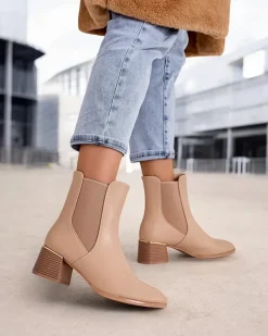 New Botki damskie na niskim słupku Eterra Botki Z Delikatnym Ociepleniem|Botki Na Słupku