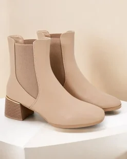 New Botki damskie na niskim słupku Eterra Botki Z Delikatnym Ociepleniem|Botki Na Słupku