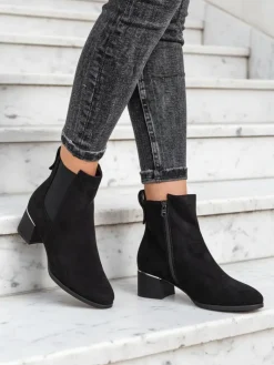 Sale Botki damskie Lepito Botki Z Delikatnym Ociepleniem|Botki Na Słupku