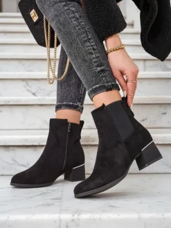 Sale Botki damskie Lepito Botki Z Delikatnym Ociepleniem|Botki Na Słupku