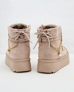 Hot Botki damskie sznurowane Woruces Śniegowce|Botki Z Delikatnym Ociepleniem