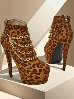 Hot Botki damskie na szpilce Damesse Botki Na Platformie|Botki Na Szpilce