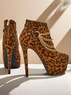 Hot Botki damskie na szpilce Damesse Botki Na Platformie|Botki Na Szpilce