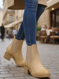 Botki damskie Rizzea Botki Z Delikatnym Ociepleniem|Botki Na Słupku