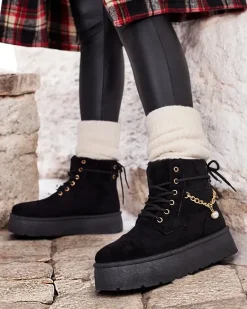 Online Botki damskie sznurowane Woruces Śniegowce|Botki Z Delikatnym Ociepleniem