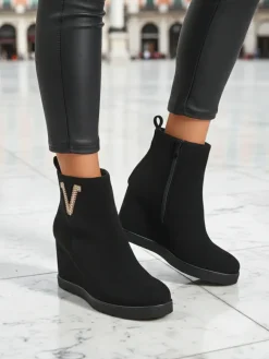 Online Botki damskie na koturnie Nerias Botki Z Delikatnym Ociepleniem|Botki Na Koturnie