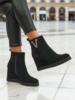 Online Botki damskie na koturnie Nerias Botki Z Delikatnym Ociepleniem|Botki Na Koturnie