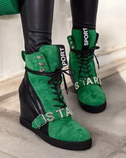 Hot botki na koturnie damskie Ronii Botki Bez Ocieplenia|Botki Na Koturnie