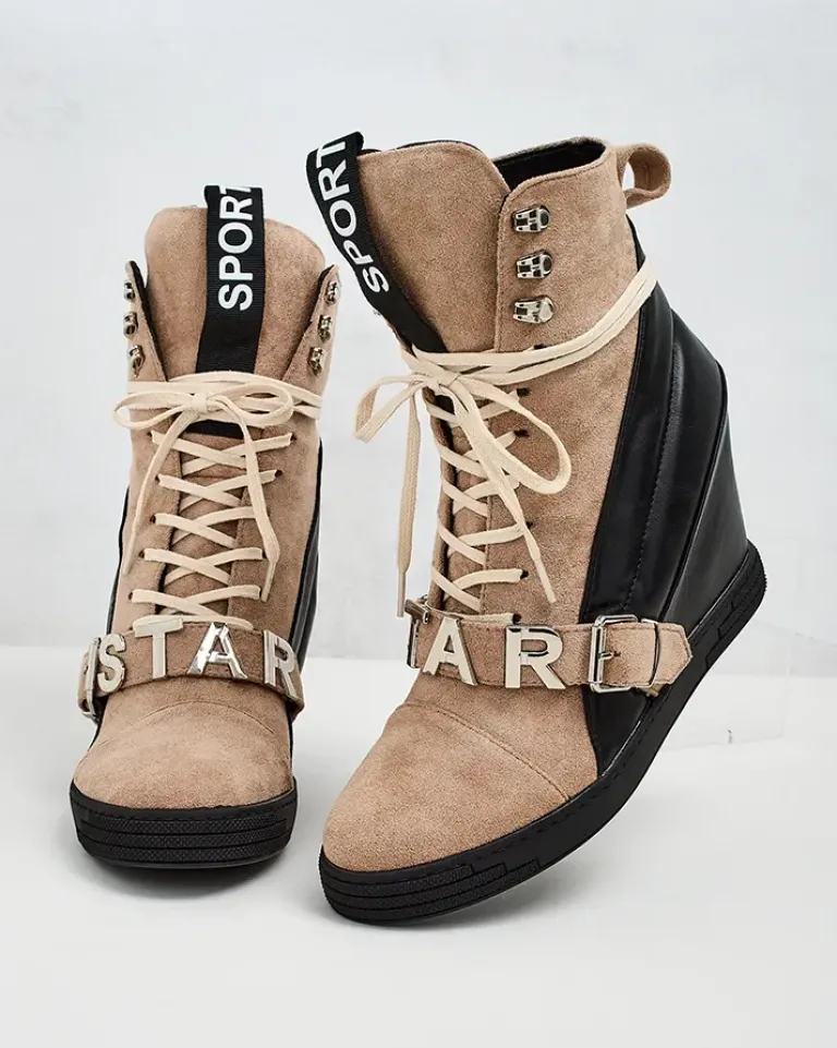 Online botki na koturnie damskie Ronii Botki Bez Ocieplenia|Botki Na Koturnie