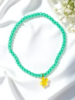 Clearance Bransoletka damska z zawieszką koniczynki Damskie Biżuteria