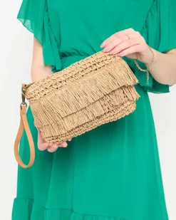 New Brązowa słomiana torebka damska Damskie Wiklinowe I Słomiane|Małe Torebki