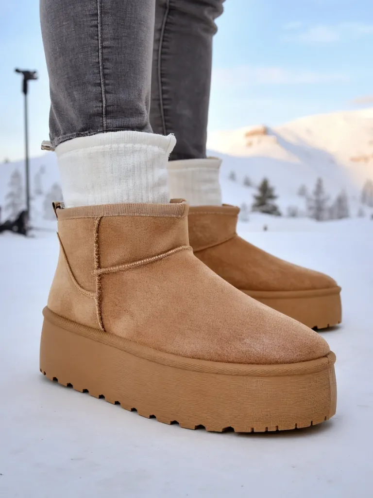 Online Buty a'la śniegowce damskie na platformie Dagodo Śniegowce|Botki Z Delikatnym Ociepleniem