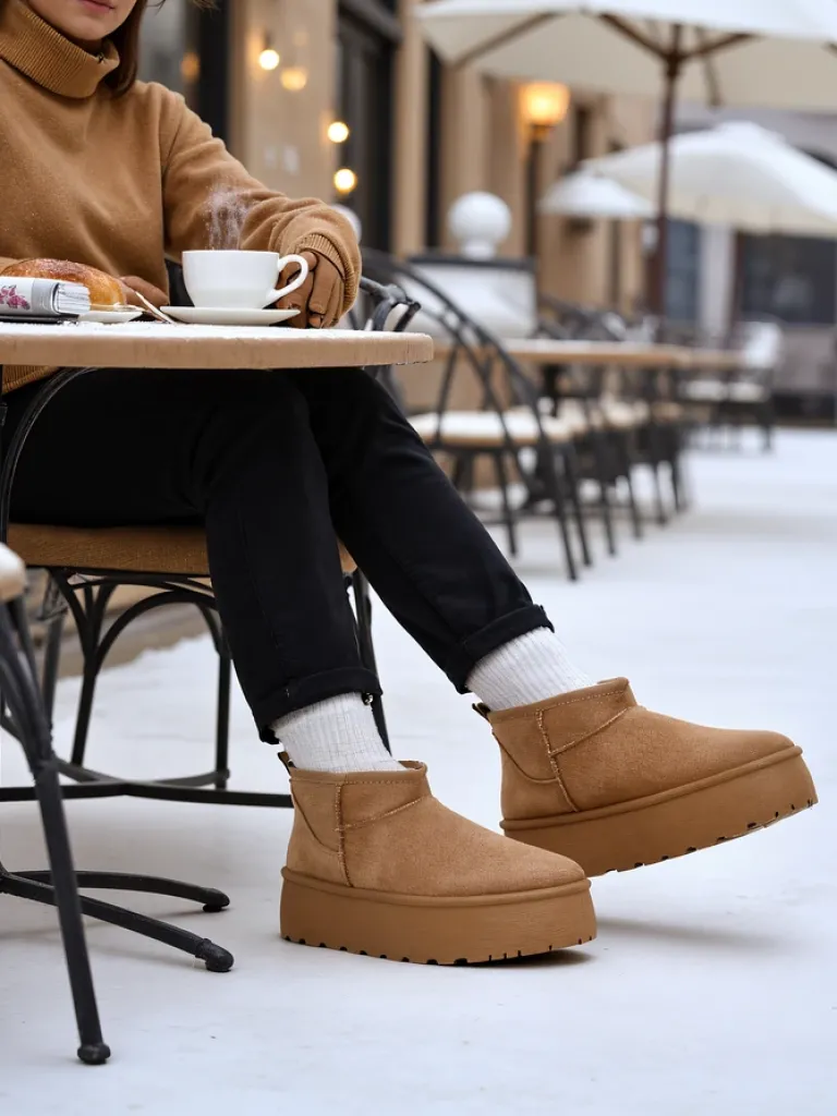 Online Buty a'la śniegowce damskie na platformie Dagodo Śniegowce|Botki Z Delikatnym Ociepleniem