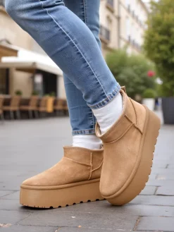 Online Buty a'la śniegowce damskie na platformie Dagodo Śniegowce|Botki Z Delikatnym Ociepleniem