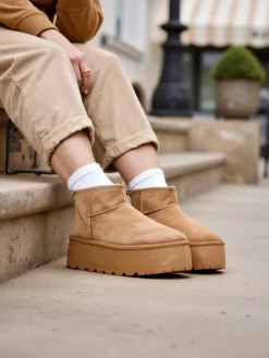 Online Buty a'la śniegowce damskie na platformie Dagodo Śniegowce|Botki Z Delikatnym Ociepleniem