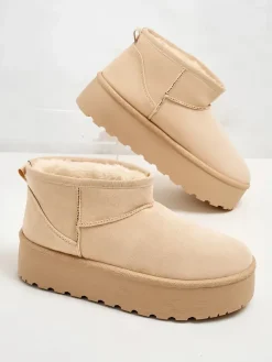 Discount Buty a'la śniegowce damskie na platformie Dagodo Śniegowce|Botki Z Delikatnym Ociepleniem