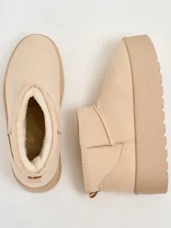 Discount Buty a'la śniegowce damskie na platformie Dagodo Śniegowce|Botki Z Delikatnym Ociepleniem