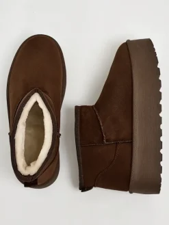 Outlet Buty a'la śniegowce damskie na platformie Dagodo Śniegowce|Botki Z Delikatnym Ociepleniem