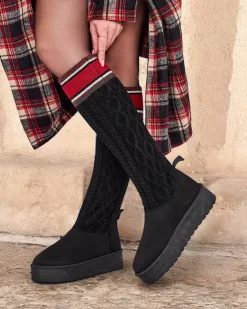 Online Buty a'la śniegowce damskie z cholewką a'la skarpeta Kokumi Śniegowce|Botki Na Platformie