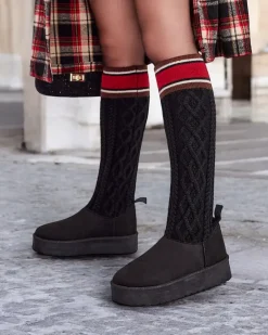 Online Buty a'la śniegowce damskie z cholewką a'la skarpeta Kokumi Śniegowce|Botki Na Platformie