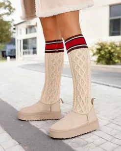 Best Buty a'la śniegowce damskie z cholewką a'la skarpeta Kokumi Śniegowce|Botki Na Platformie