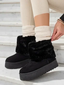 Buty a'la śniegowce damskie Renutis Śniegowce|Botki Na Płaskim Obcasie