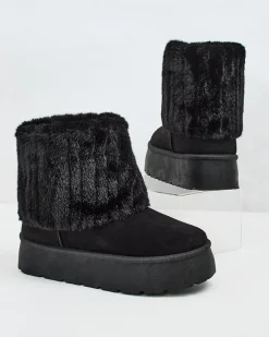 Buty a'la śniegowce damskie Renutis Śniegowce|Botki Na Płaskim Obcasie