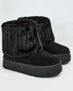 Buty a'la śniegowce damskie Renutis Śniegowce|Botki Na Płaskim Obcasie