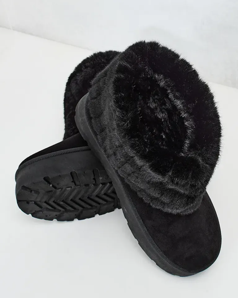 Buty a'la śniegowce damskie Renutis Śniegowce|Botki Na Płaskim Obcasie