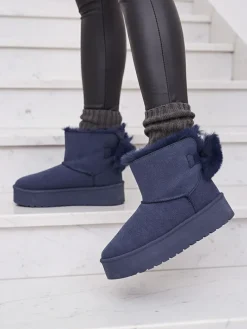 Discount Buty a'la śniegowce damskie w kolorze granatowym Goroggo Śniegowce|Botki Z Delikatnym Ociepleniem