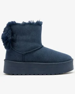 Discount Buty a'la śniegowce damskie w kolorze granatowym Goroggo Śniegowce|Botki Z Delikatnym Ociepleniem