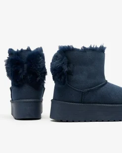 Discount Buty a'la śniegowce damskie w kolorze granatowym Goroggo Śniegowce|Botki Z Delikatnym Ociepleniem