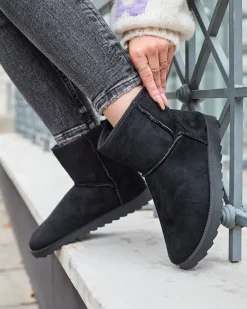 Buty śniegowce damskie w czarnym kolorze Aener Śniegowce|Botki Z Delikatnym Ociepleniem